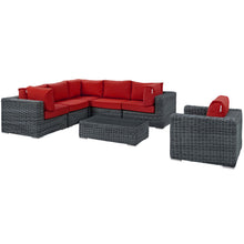 Load image into Gallery viewer, Summon 7 Piece Outdoor Patio Sunbrella¨ Sectional Set by Modway
