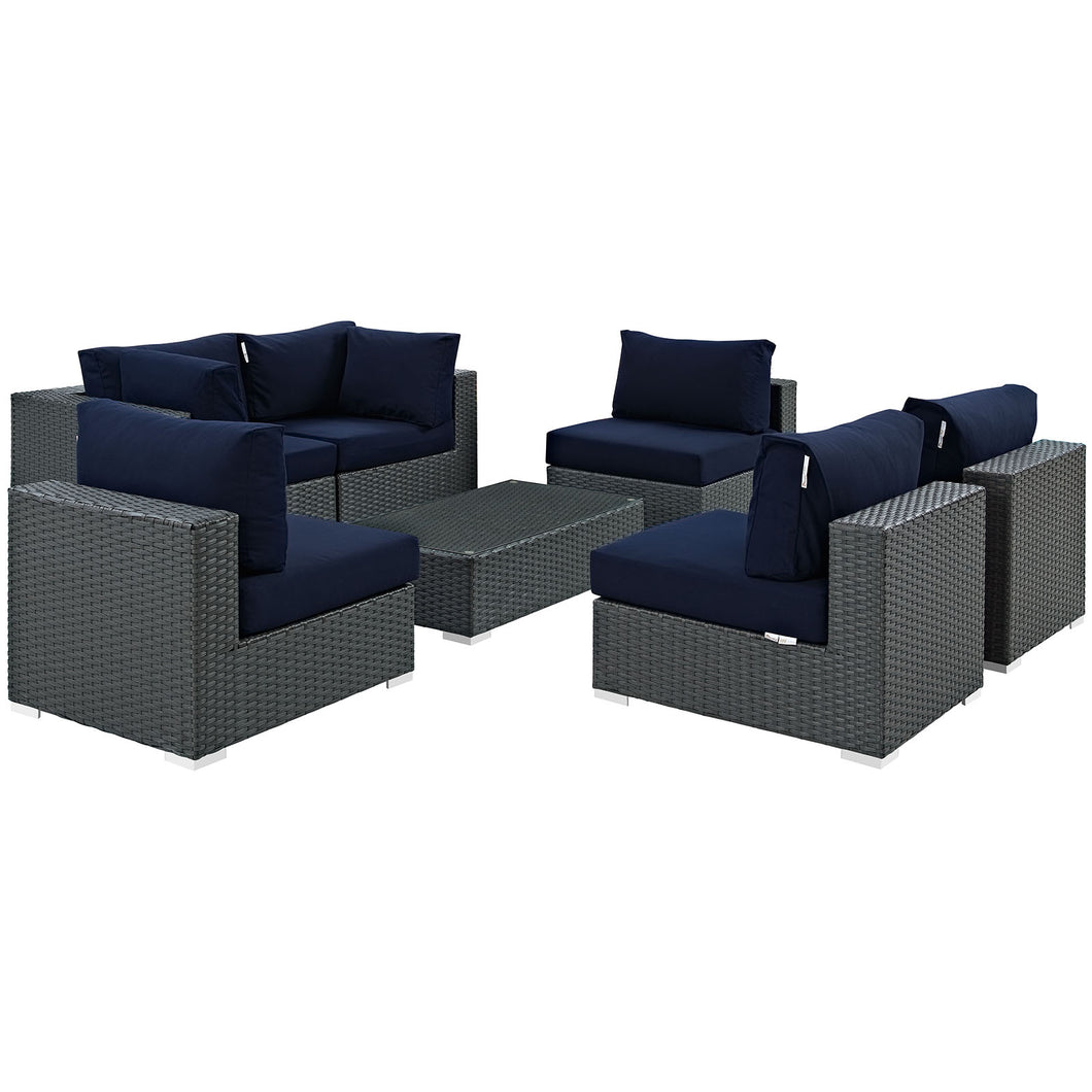Sojourn 7 Piece Outdoor Patio Sunbrella¨ Sectional Set by Modway