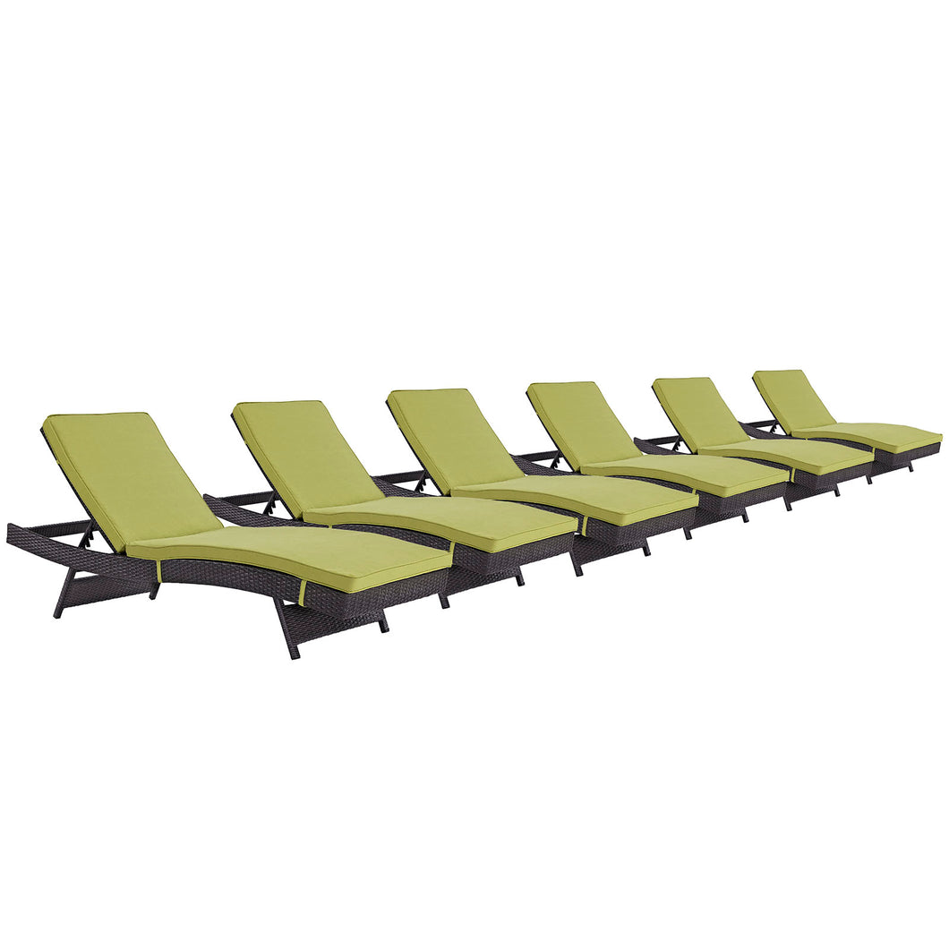 Convene Outdoor Patio Chaise Set of 6 by Modway