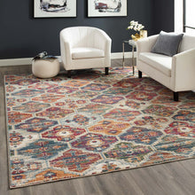 Load image into Gallery viewer, Tribute Azalea Distressed Vintage Floral Lattice 8x10 Area Rug by Modway
