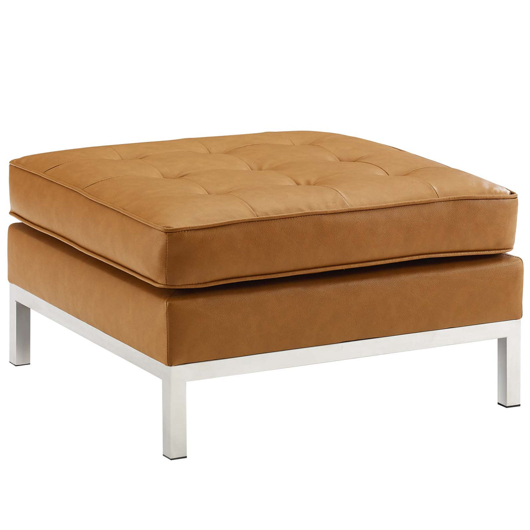 Loft Tufted Vegan Leather Ottoman by Modway