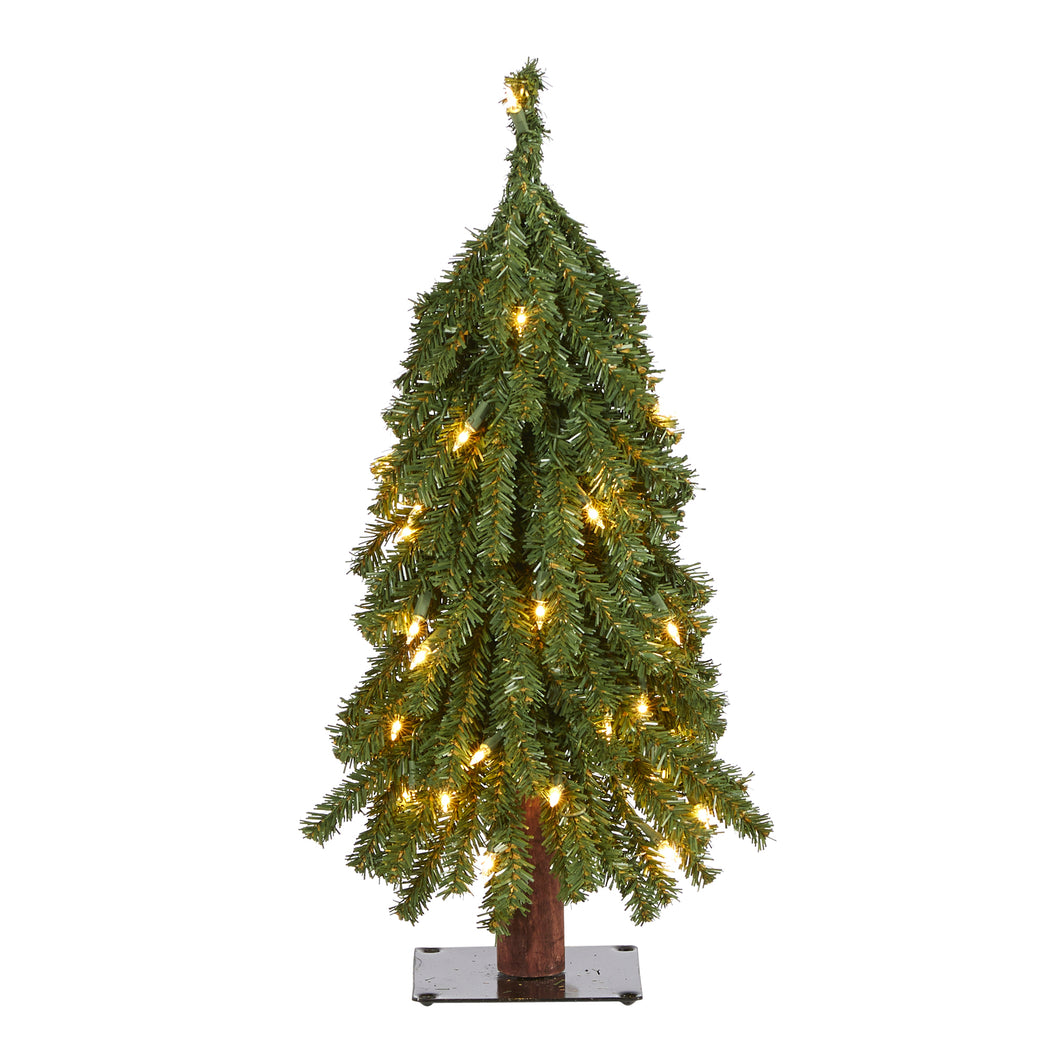 2' Grand Alpine Artificial Christmas Tree with 35 Clear Lights