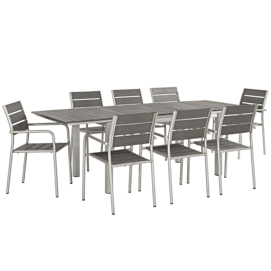Shore 9 Piece Outdoor Patio Aluminum Dining Set by Modway