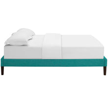 Load image into Gallery viewer, Tessie Fabric King Bed Frame with Squared Tapered Legs by Modway
