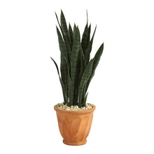 Load image into Gallery viewer, 32&quot; Sansevieria Artificial Plant in Terra-Cotta Planter
