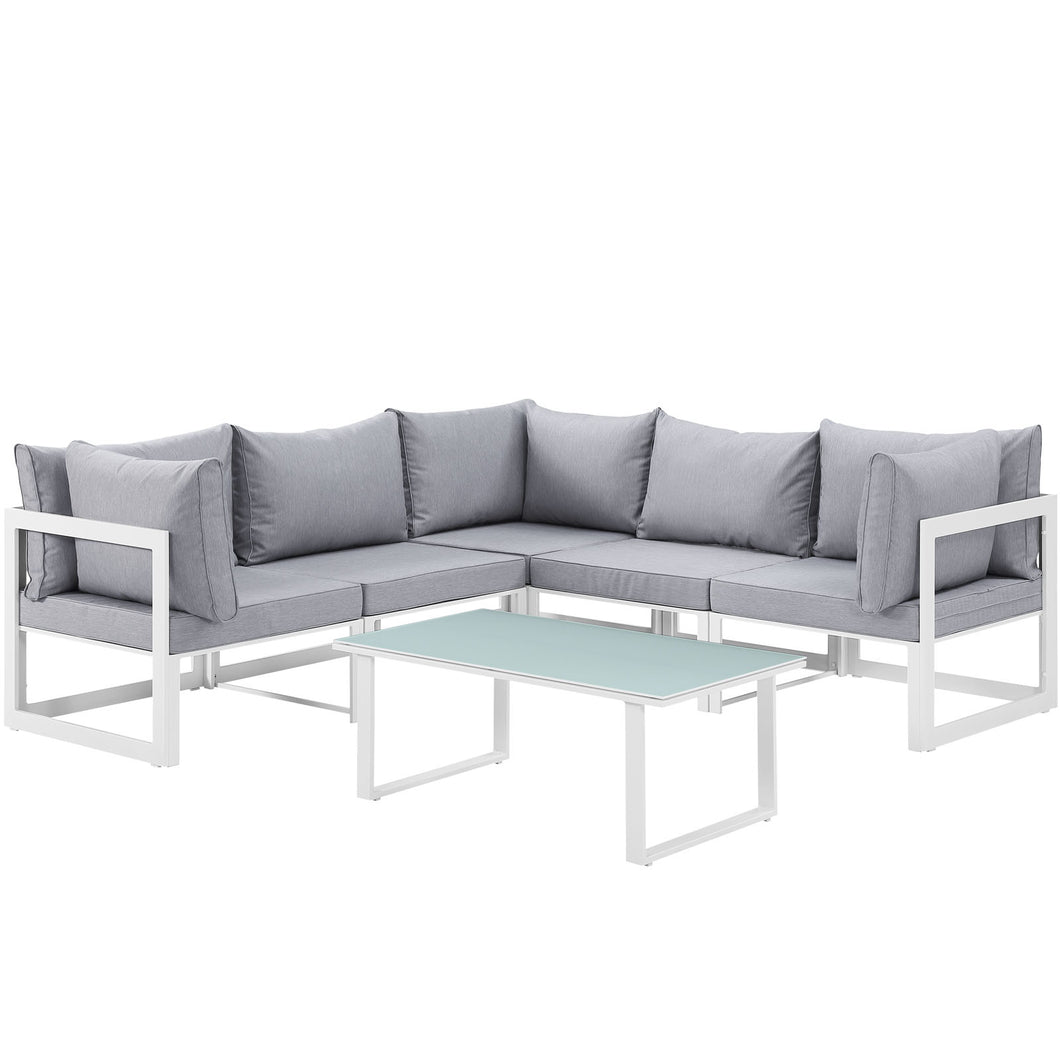 Fortuna 6 Piece Outdoor Patio Sectional Sofa Set by Modway