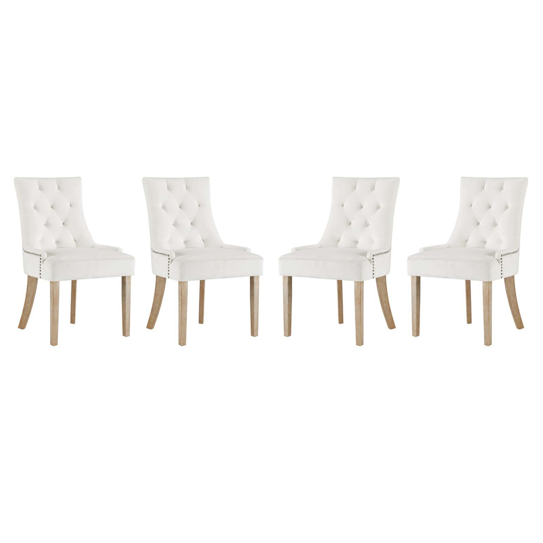 Pose Performance Velvet Dining Chair Set of 4 by Modway