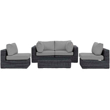 Load image into Gallery viewer, Summon 5 Piece Outdoor Patio Sunbrella¨ Sectional Set by Modway
