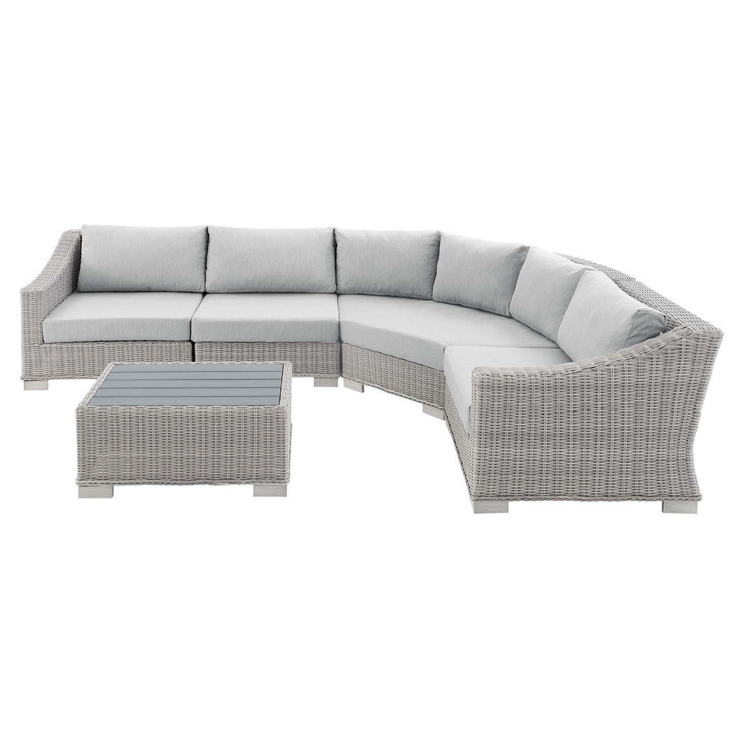 Conway Sunbrella¨ 5-Piece Sectional Sofa Set in Light Gray Gray