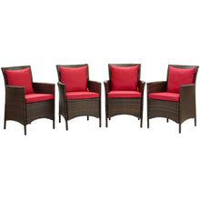 Load image into Gallery viewer, Conduit Outdoor Patio Wicker Rattan Dining Armchair Set of 4 by Modway
