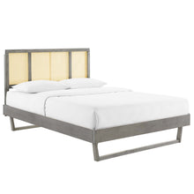 Load image into Gallery viewer, Kelsea Cane and Wood Full Platform Bed With Angular Legs by Modway
