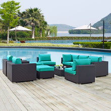 Load image into Gallery viewer, Convene 10 Piece Sectional Set in Espresso Turquoise
