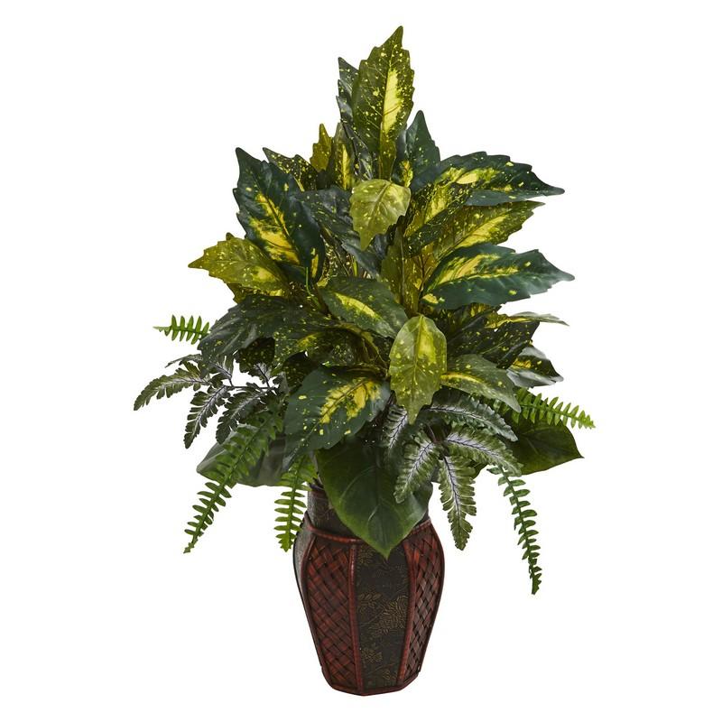 Mixed Greens Artificial Plant in Decorative Planter