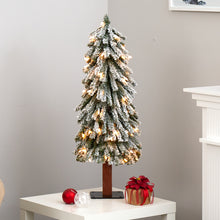 Load image into Gallery viewer, 3&#39; Flocked Gr&amp; Alpine Artificial Christmas Tree w/ 50 Clear Lights

