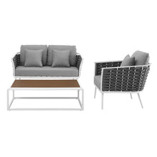 Load image into Gallery viewer, Stance 3 Piece Outdoor Patio Aluminum Sectional Sofa Set by Modway
