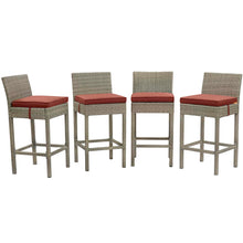 Load image into Gallery viewer, Conduit Outdoor Patio Wicker Rattan Bar Stool Set of 4 by Modway

