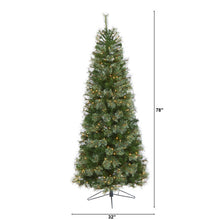 Load image into Gallery viewer, 6.5&#39; Cashmere Slim Artificial Christmas Tree with 350 Warm White Lights
