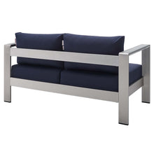 Load image into Gallery viewer, Shore 4 Piece Sunbrella¨ Fabric Outdoor Patio Aluminum Set by Modway
