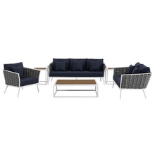 Load image into Gallery viewer, Stance 6 Piece Outdoor Patio Aluminum Sectional Sofa Set by Modway
