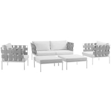 Load image into Gallery viewer, Harmony 5 Piece Outdoor Patio Aluminum Sectional Sofa Set by Modway
