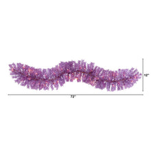 Load image into Gallery viewer, 6&#39; Pink Artificial Christmas Garland with 50 White Warm Lights
