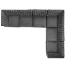 Load image into Gallery viewer, Triumph 6-Piece Channel Tufted Performance Velvet Sectional Sofa by Modway
