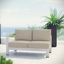 Load image into Gallery viewer, Shore Left-Arm Corner Sectional Outdoor Patio Aluminum Loveseat by Modway
