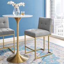 Load image into Gallery viewer, Privy Gold Stainless Steel Upholstered Fabric Counter Stool by Modway
