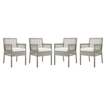 Load image into Gallery viewer, Aura Outdoor Patio Wicker Rattan Dining Armchair Set of 4 by Modway
