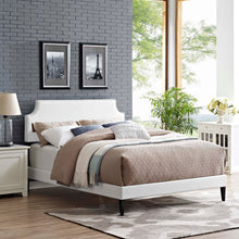 Load image into Gallery viewer, Corene Vinyl Queen Platform Bed with Squared Tapered Legs by Modway

