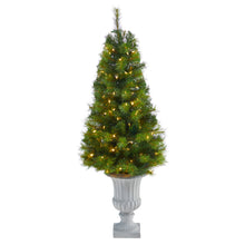 Load image into Gallery viewer, 4.5' Green Valley Pine Artificial Christmas Tree w/ 100 Warm White LED Lights

