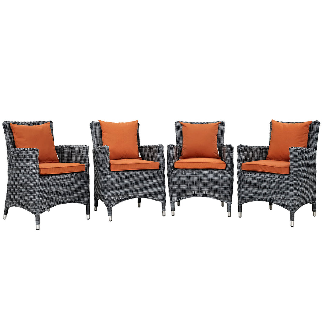 Summon 4 Piece Outdoor Patio Sunbrella¨ Dining Set by Modway