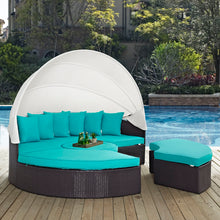 Load image into Gallery viewer, Convene Outdoor Patio Wicker Rattan Canopy Sectional Daybed by Modway
