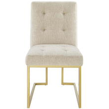 Load image into Gallery viewer, Privy Gold Stainless Steel Upholstered Fabric Dining Accent Chair by Modway
