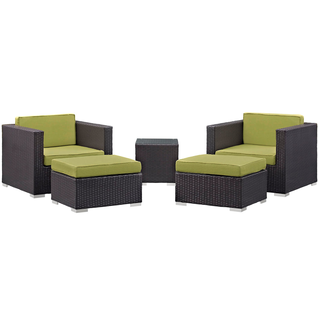 Convene 5 Piece Outdoor Patio Sectional Set by Modway