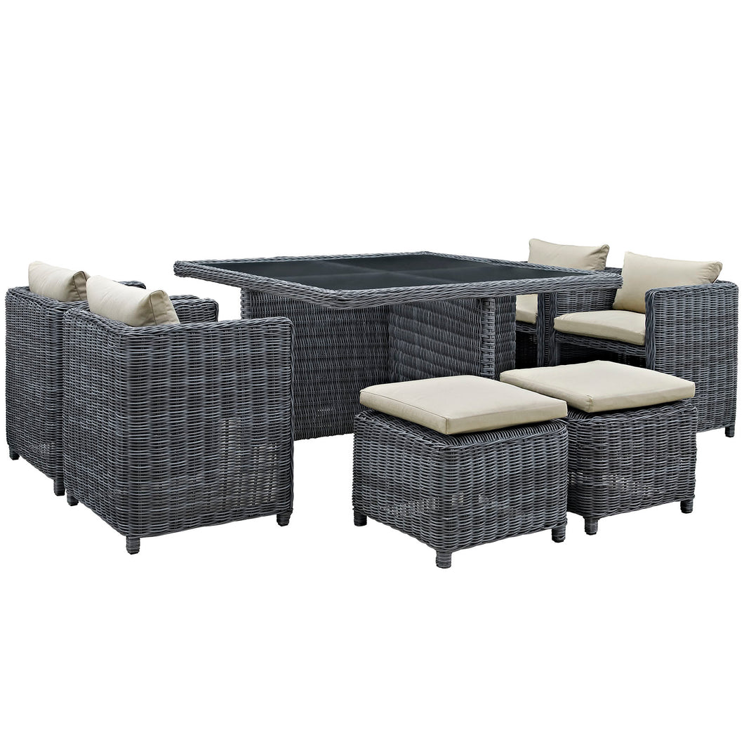 Summon 9 Piece Outdoor Patio Sunbrella¨ Dining Set by Modway