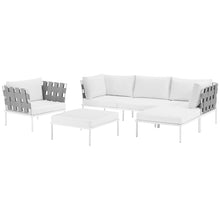 Load image into Gallery viewer, Harmony 6 Piece Outdoor Patio Aluminum Sectional Sofa Set by Modway
