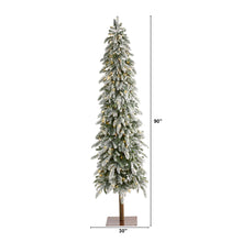 Load image into Gallery viewer, 7.5&#39; Flocked Washington Alpine Christmas Artificial Tree w 350 White Warm LED
