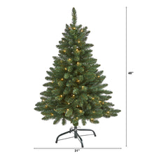 Load image into Gallery viewer, 4&#39; Northern Rocky Spruce Artificial Christmas Tree w/ 100 Clear Lights
