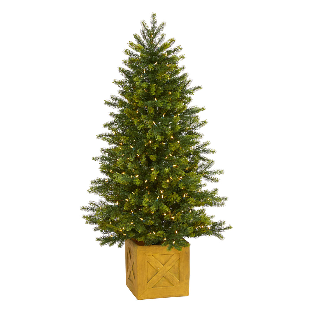 5' Manchester Fir Artificial Christmas Tree in Decorative Planter