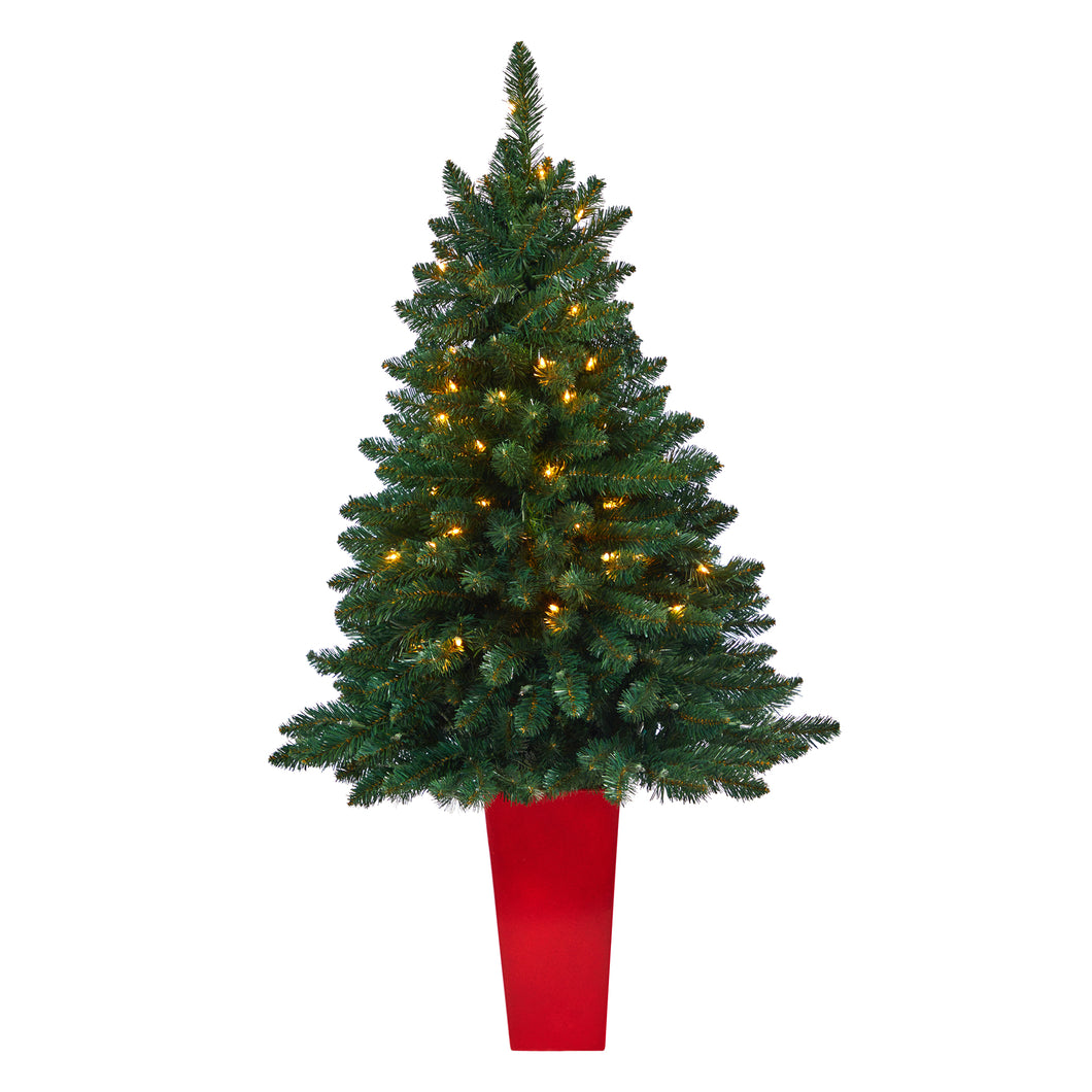 52' Northern Rocky Spruce Artificial Christmas Tree w/ 100 Clear Lights