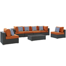 Load image into Gallery viewer, Sojourn 7 Piece Outdoor Patio Sunbrella¨ Sectional Set by Modway
