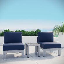 Load image into Gallery viewer, Shore 3 Piece Outdoor Patio Aluminum Sectional Sofa Set by Modway
