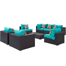 Load image into Gallery viewer, Convene 8 Piece Sectional Set in Espresso Turquoise
