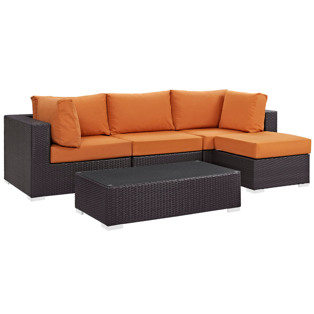 Convene 5 Piece Outdoor Patio Sectional Set by Modway