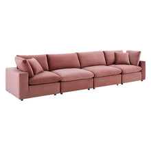 Load image into Gallery viewer, Commix Down Filled Overstuffed Performance Velvet 4-Seater Sofa by Modway
