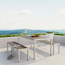 Load image into Gallery viewer, Shore 3 Piece Outdoor Patio Aluminum Dining Set by Modway
