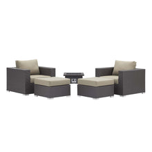 Load image into Gallery viewer, Convene 5 Piece Set Outdoor Patio with Fire Pit by Modway

