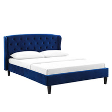 Load image into Gallery viewer, Penelope Tufted Wingback Performance Velvet Queen Platform Bed by Modway
