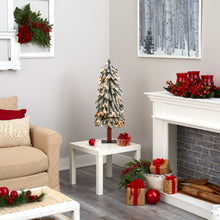 Load image into Gallery viewer, 3&#39; Flocked Gr&amp; Alpine Artificial Christmas Tree w/ 50 Clear Lights
